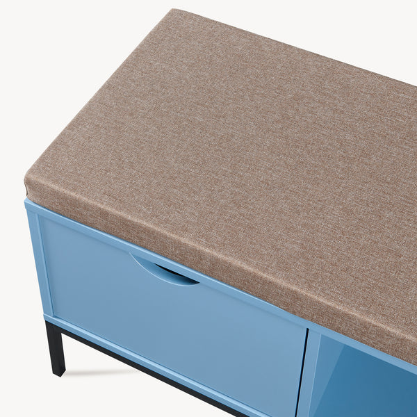 Banc à chaussures Colwyn 80 x 40 x 45 cm bleu [en.casa]