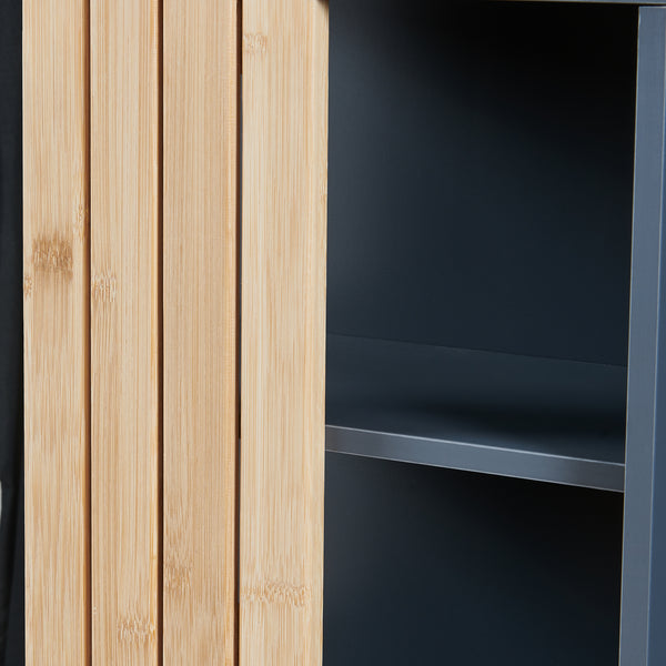 Armoire murale de salle de bain Svanes bambou 60 x 30 x 20 cm gris foncé naturel [en.casa]