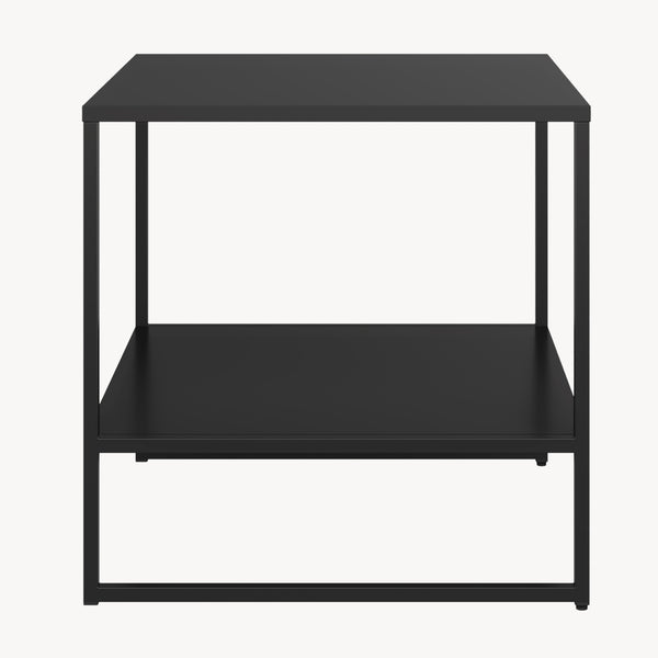 Bijzettafel Salsnes 53x51x51 cm met plank Staal Zwart [en.casa]