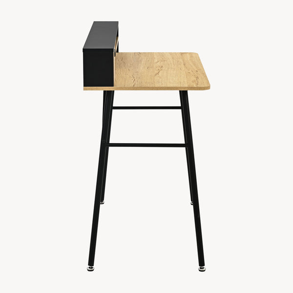 Bureau Var 93x90x50 cm Zwart/Eikenlook [en.casa]