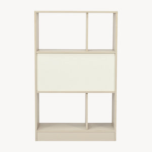 Bibliothèque Karena 112x70x30 cm Crème blanc/Aspect chêne [en.casa]