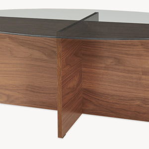 Table basse Viroya 100x60x36 cm aspect noyer/gris [en.casa]