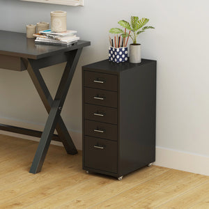Caisson de bureau Kökar à roulettes avec 5 tiroirs 69 x 28 x 41 cm [en.casa]