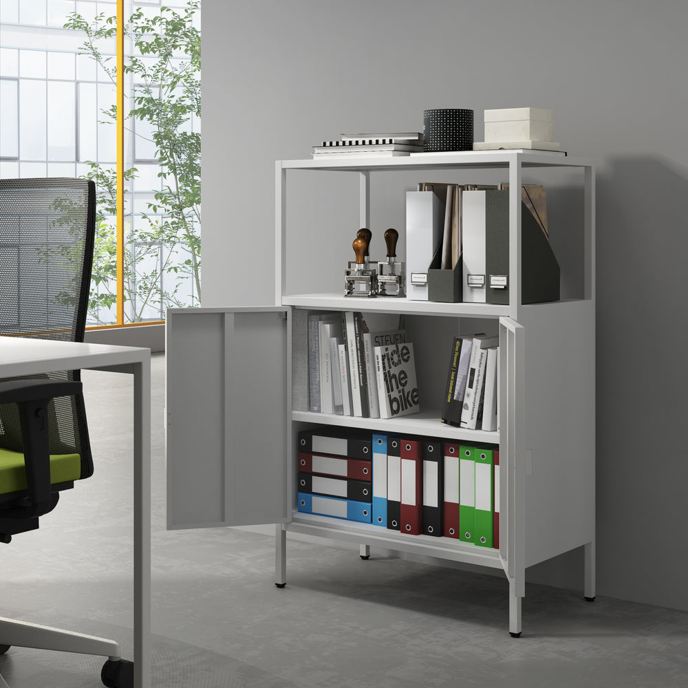 Armoire à dossiers Hailuoto gris clair en différentes tailles [en.casa] - premiumXL