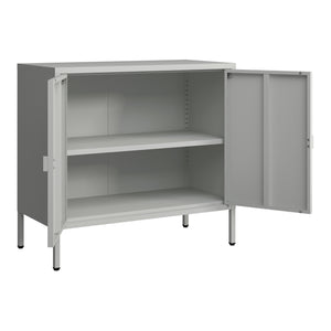 Armoire de bureau Hailuoto acier gris clair [en.casa]