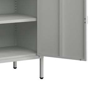 Armoire de bureau Hailuoto acier gris clair [en.casa]