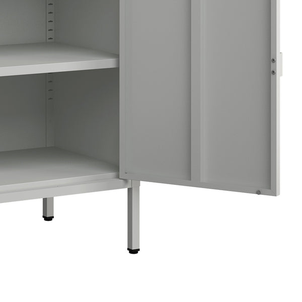 Armoire de bureau Hailuoto acier gris clair [en.casa]