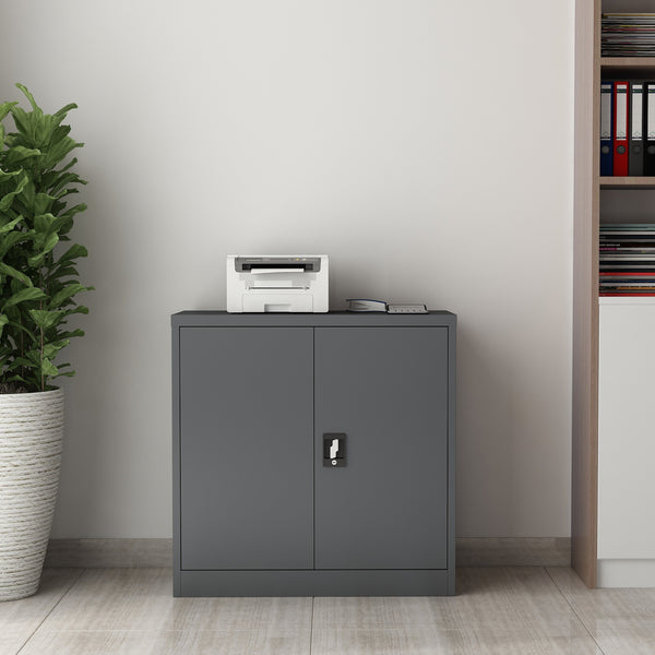[en.casa] Kantoorkast Molise metaal met slot sleutels 90x40x90 cm - 4 varianten