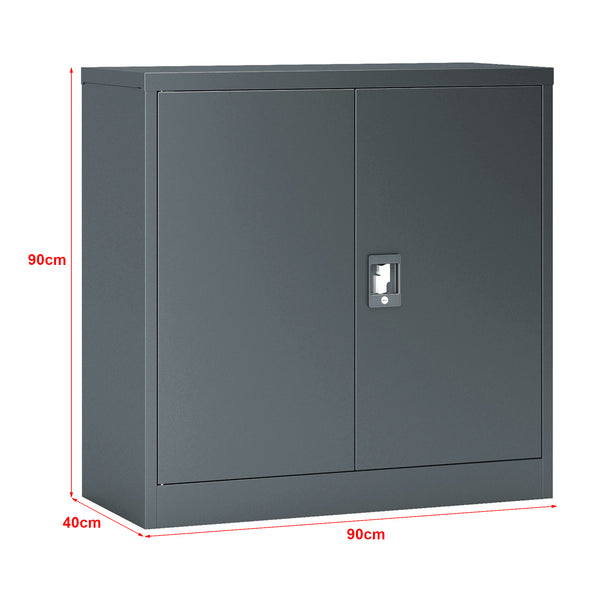 [en.casa] Kantoorkast Molise metaal met slot sleutels 90x40x90 cm - 4 varianten