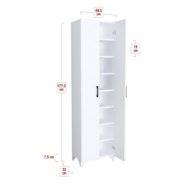 [en.casa] 2-deurs kast Strömsund met planken 177,5x48,5x32 cm - 4 varianten