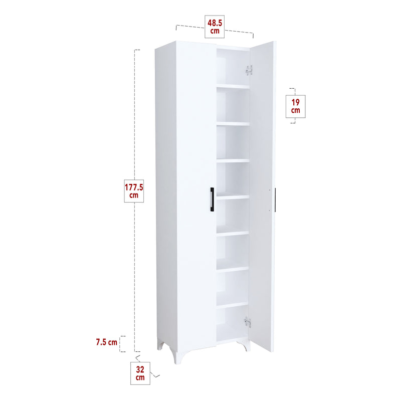 Maatschets [en.casa] 2-deurs kast Strömsund met planken 177,5x48,5x32 cm - 4 varianten