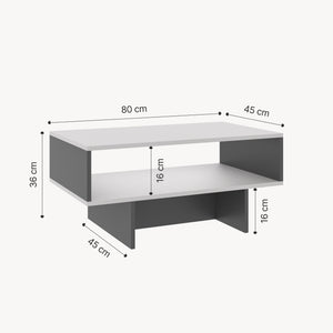 Table basse Mjölby avec espace de rangement 37 x 80 x 45 cm [en.casa]