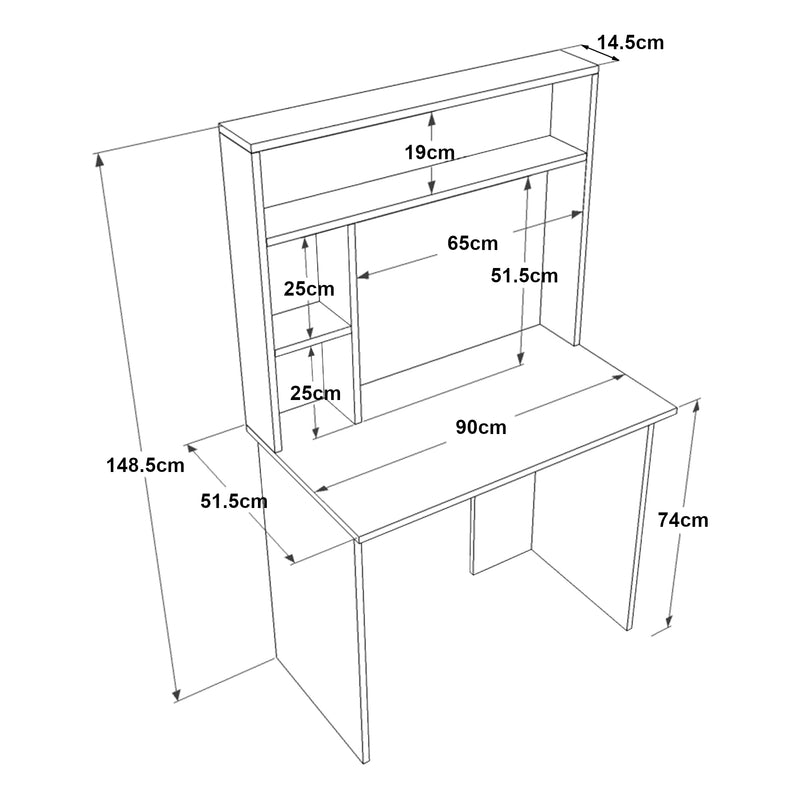 Maatschets Bureau Tópisa 148,5x90x51,5 cm [en.casa]