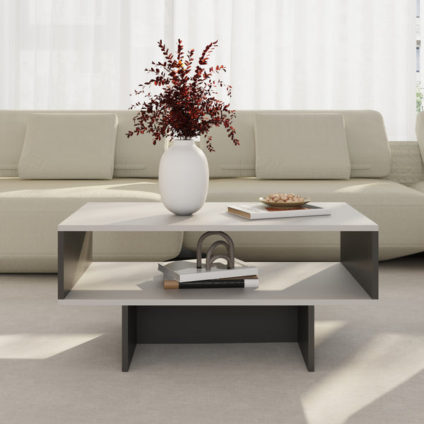 Table basse Mjölby avec espace de rangement 37 x 80 x 45 cm [en.casa]