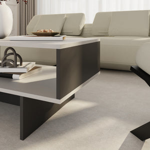 Table basse Mjölby avec espace de rangement 37 x 80 x 45 cm [en.casa]