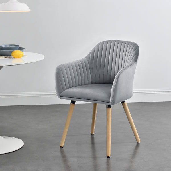 Fauteuil eetkamerstoel Dover 83x57,5x57 cm stof - 2 kleuren