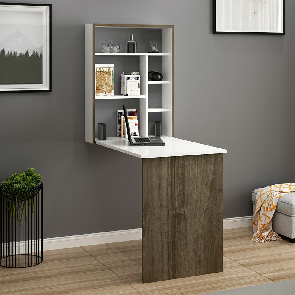 Table rabattable Greve blanc / aspect noyer [en.casa] - premiumXL