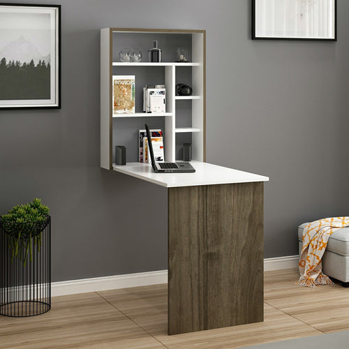 Table rabattable Greve blanc / aspect noyer [en.casa] - premiumXL