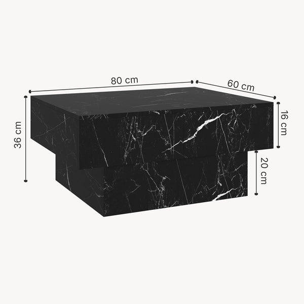 Table basse extensible Lens 80 x 60 x 36 cm [en.casa] 