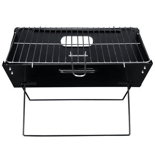 Barbecue BBQ Grille Pliable Portable avec Sac pour Camping Pique-Nique Plage Acier Noir 45 cm x 30 cm x 30 cm [pro.tec] 