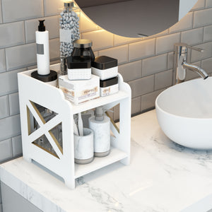 [en.casa] Badkamer organizer Struer 23x20x22 cm houtkleurig