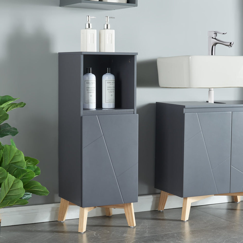 Badezimmerschrank Overath Grijs [en.casa] - premiumXL