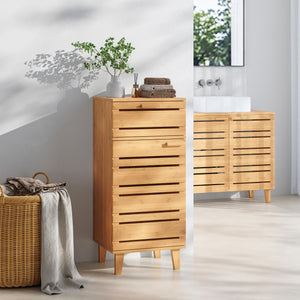 Badezimmerschrank Epind 75x33x30 cm Bamboe Natuur [en.casa] - premiumXL