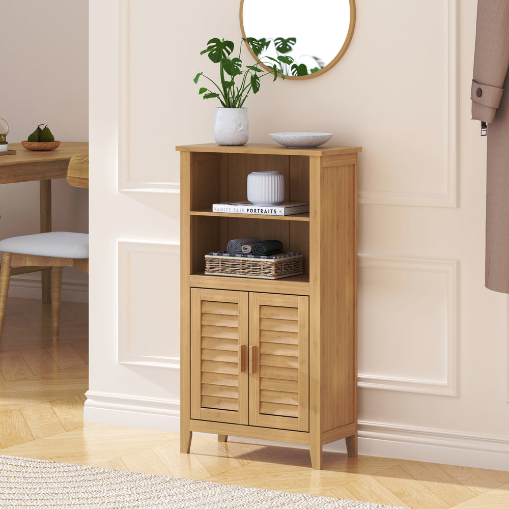 Bijzetkast Rirg 92x50x25 cm Bamboe Natuur [en.casa]