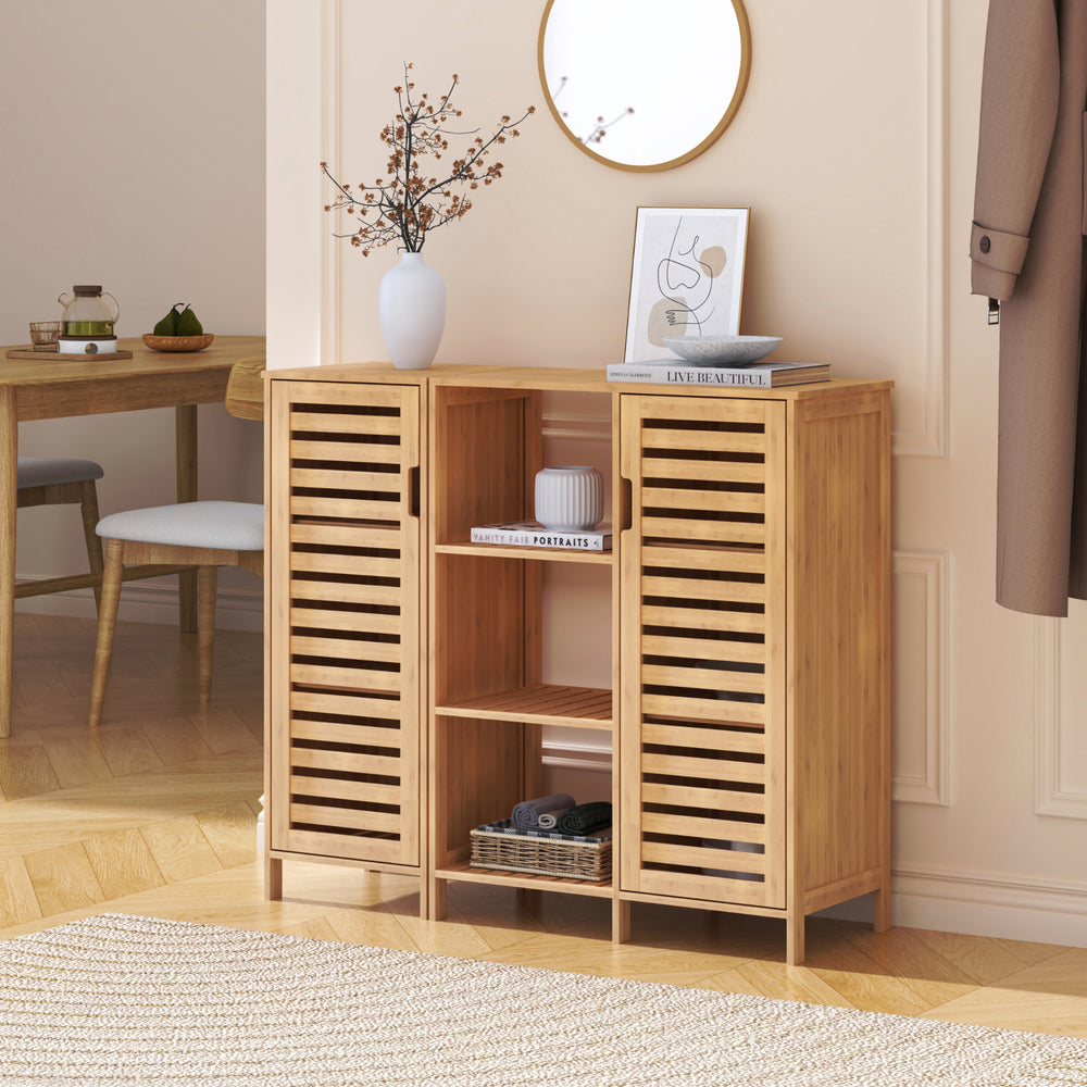 Dressoir Hakseri bamboe 87x99x33 cm naturel [en.casa]