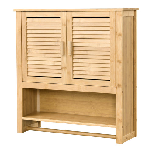 Armoire de salle de bain Tyresö armoire murale bambou 66 x 62 x 20 cm [en.casa] - premiumXL