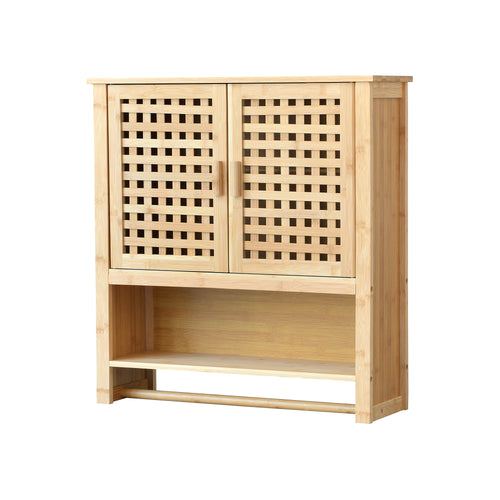 Badezimmerschrank Borlänge Hängeschrank Bamboe 66 x 62 x 20 cm [en.casa] - premiumXL