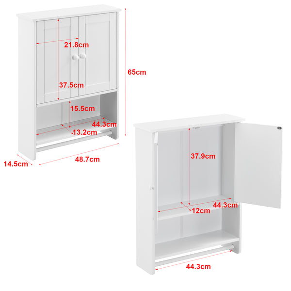 Placard Mural Steyr avec Porte-Serviettes à 2 Portes 65 x 48,7 x 14,5 cm [en.casa]