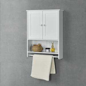 Placard Mural Steyr avec Porte-Serviettes à 2 Portes 65 x 48,7 x 14,5 cm [en.casa]