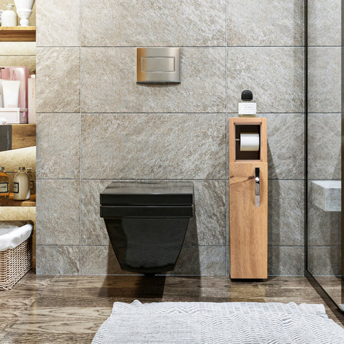 Armoire de salle de bain Årjäng avec distributeur de papier toilette panneau de particules 65 x 15 x 12 cm [en.casa]