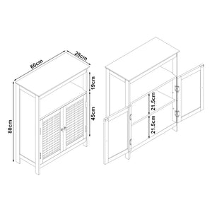 Armoire basse de salle de bain Karlsøy MDF PVC blanc [en.casa]