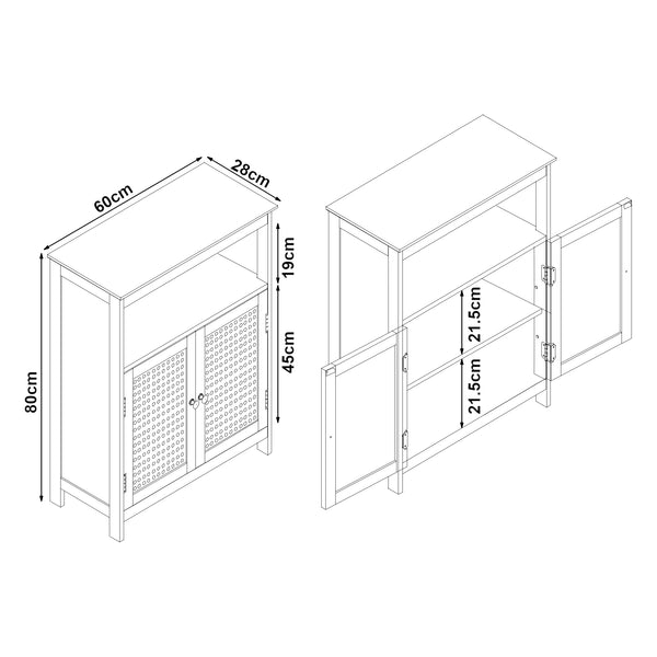Armoire basse de salle de bain Karlsøy MDF PVC blanc [en.casa]