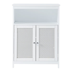 Armoire basse de salle de bain Karlsøy MDF PVC blanc [en.casa]