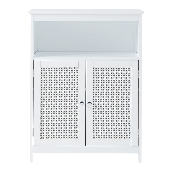 Armoire basse de salle de bain Karlsøy MDF PVC blanc [en.casa]