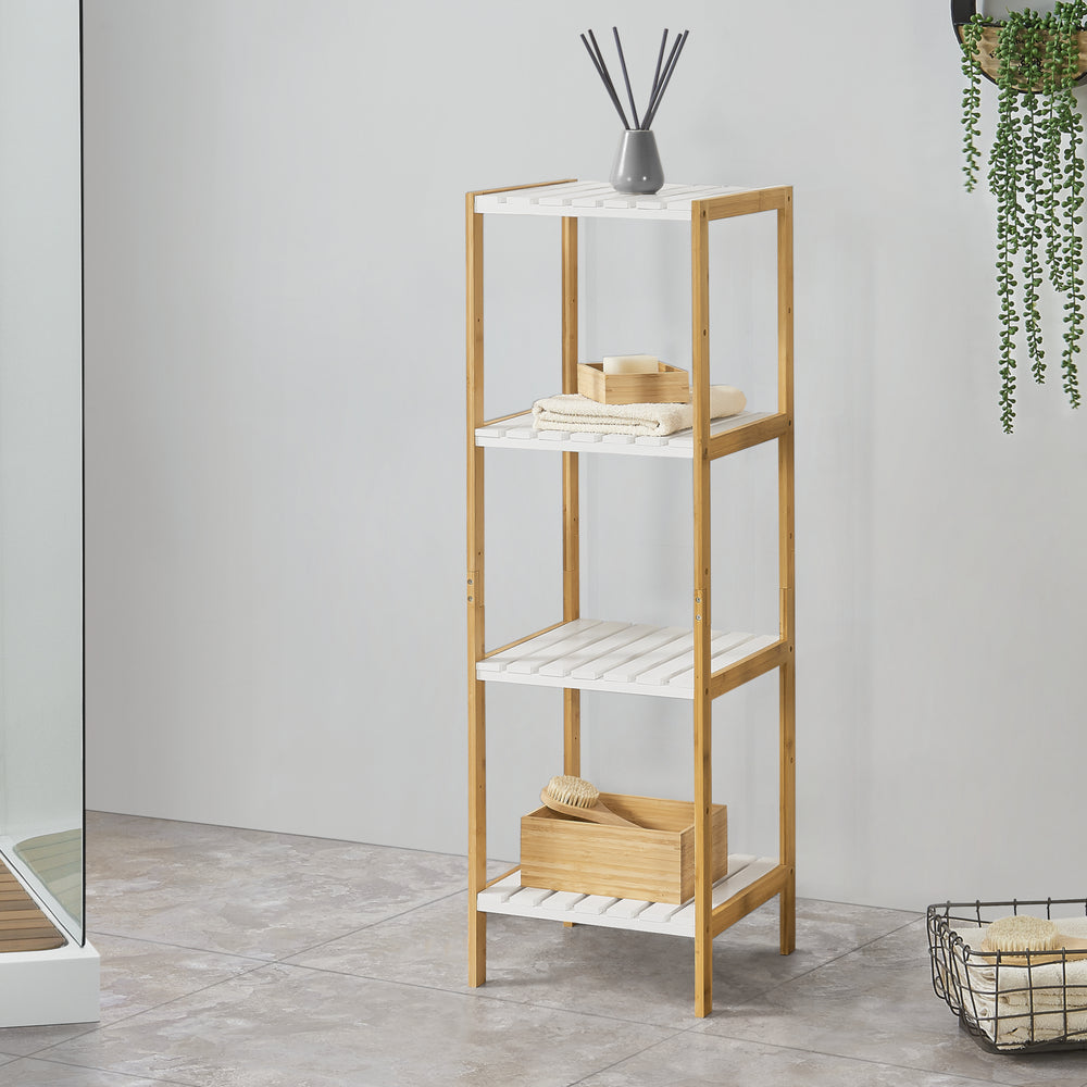 Étagère de salle de bain Balsfjord avec 3 - 4 - 5 étagères en différentes tailles bambou [en.casa] - premiumXL