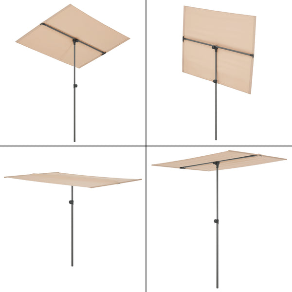 Parasol Carsoli inclinable à 360° rectangulaire 180 x 130 cm [pro.tec]