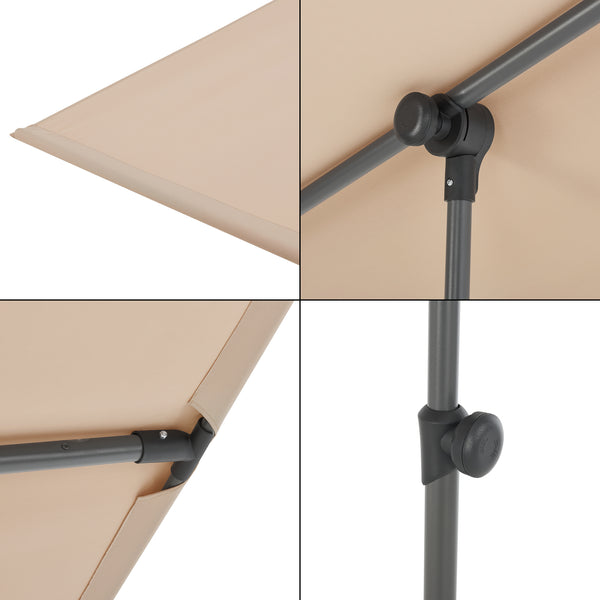 Parasol Carsoli inclinable à 360° rectangulaire 180 x 130 cm [pro.tec]