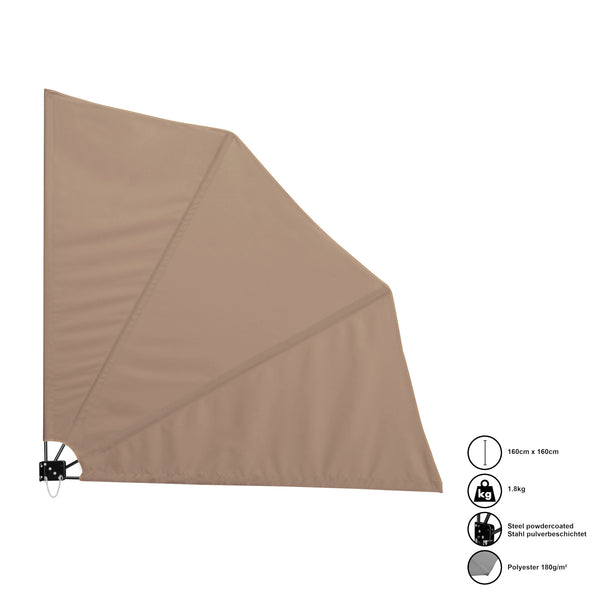 Windscherm balkonscherm inklapbaar 160x160 cm - verschillende kleuren