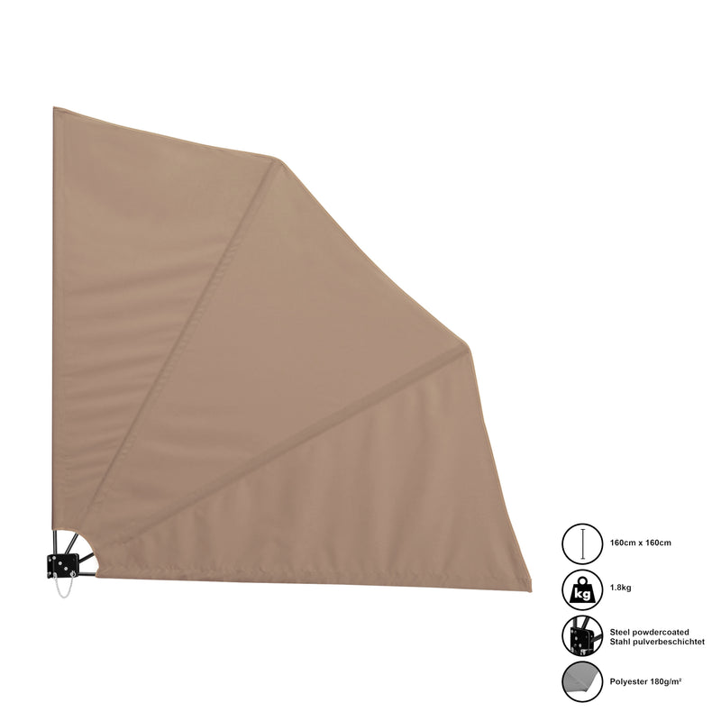 Croquis coté Parasol Mural Ragusa Polyester Plusieurs Couleurs 160cm x 160cm [casa.pro]