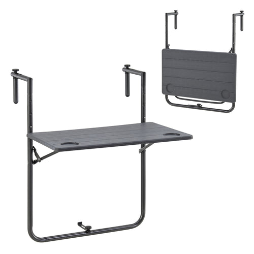 Table suspendue Badolato 83,5x60x60 cm rectangulaire gris foncé [en.casa] - premiumXL