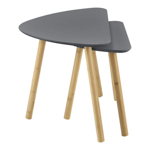 Lot de 2 Tables Basses Gigognes Levanger MDF Bambou [en.casa]