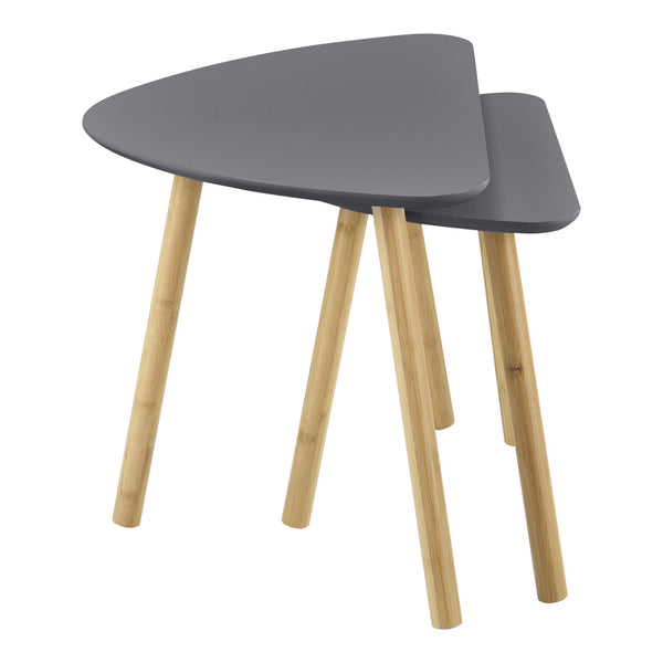 Lot de 2 Tables Basses Gigognes Levanger MDF Bambou [en.casa]