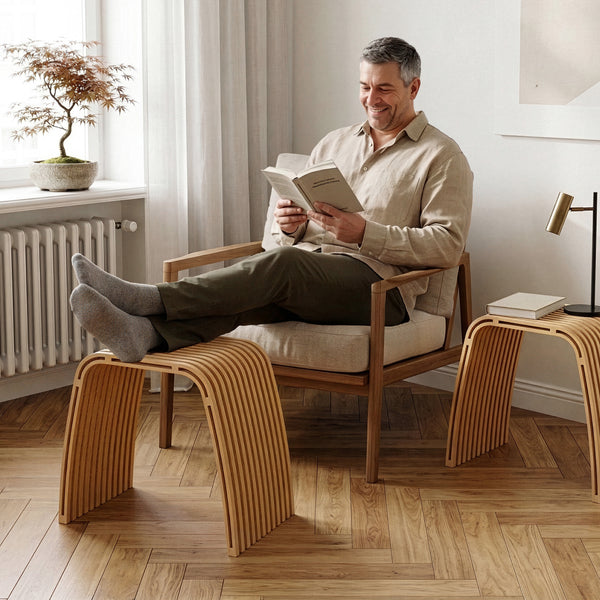 Tabouret en bambou Jysa [en.casa]