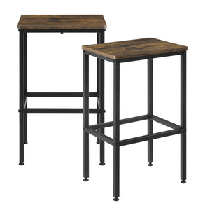 Lot de 2 Tabourets de Bar Örebro 65 x 40 x 30 cm Noir Effet Bois Foncé [en.casa]