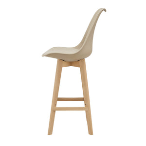 Lot de 2 Tabourets de Bar Lublin Similicuir Hêtre [en.casa] 