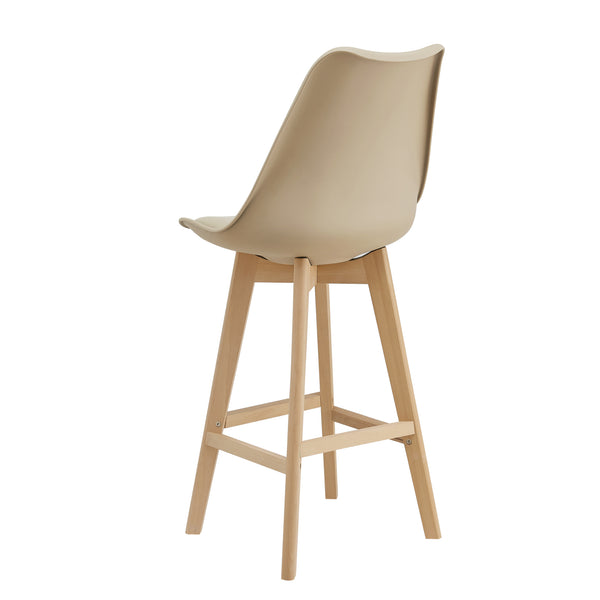Lot de 2 Tabourets de Bar Lublin Similicuir Hêtre [en.casa] 